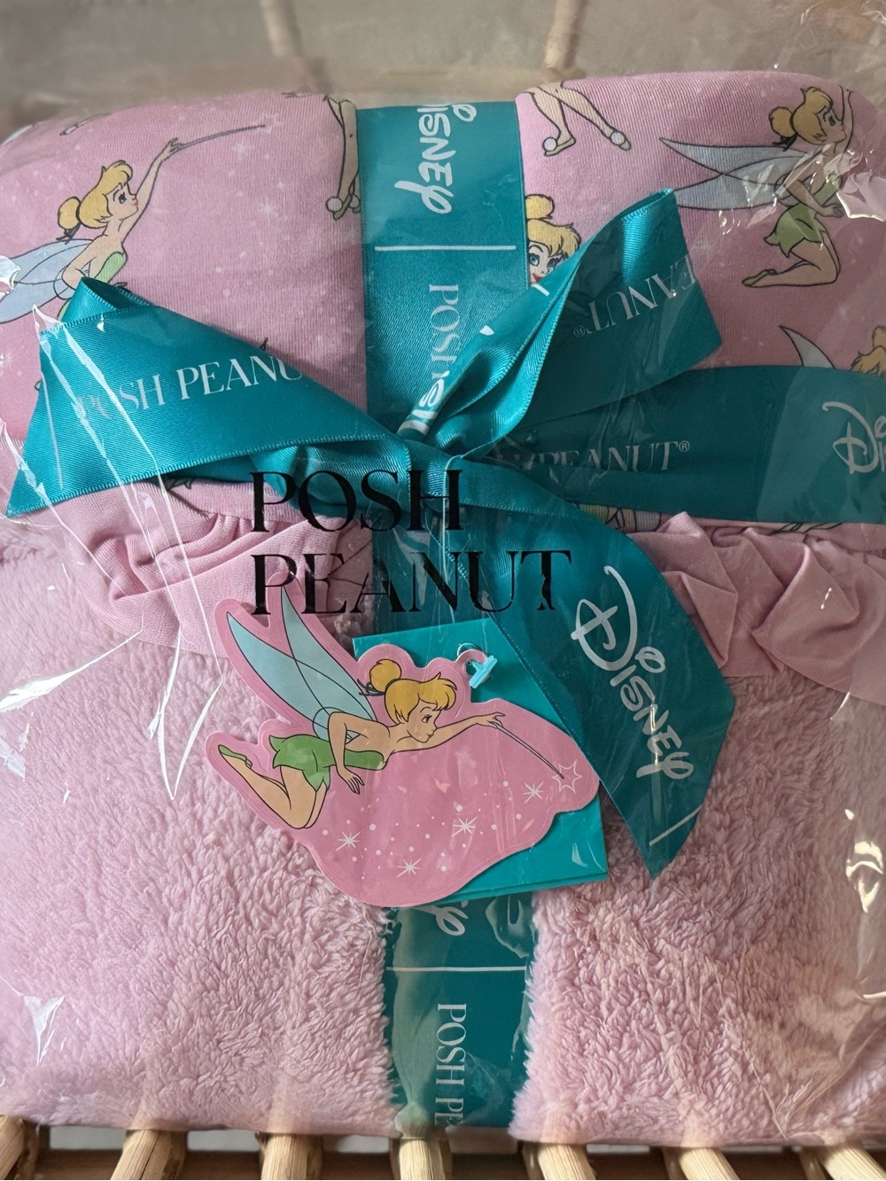 Posh Peanut Pink Tinker Bell Plush Blanket 60x60